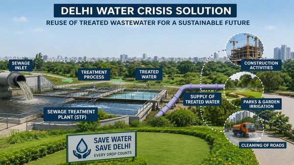 Delhi Water Crisis Solution: अब सीवर के पानी से होगा निर्माण और पार्कों की सिंचाई! दिल्ली सरकार बना रही प्लान