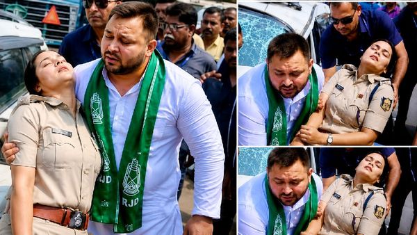 Tejashwi Yadav Photos Viral: सड़क हादसे में महिला कांस्टेबल घायल, सहारा बने RJD नेता तेजस्वी, कंधे पर उठाया!