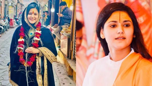 Kathavachak Devi Nidhi Saraswat: खूबसूरत कथावाचक है यूपी के बड़े सियासी खानदान की बहू, पति कौन?