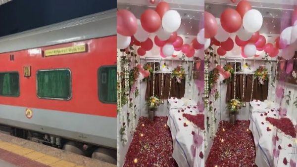 Railway Honeymoon Video: चलती ट्रेन में बना 'हनीमून सुइट', सीट पर लिखा I Love You, वीडियो पर रेलवे ने क्या कहा