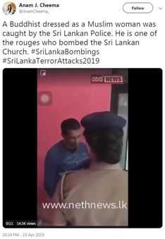 क्या श्रीलंका का 'हमलावर' बौद्ध था जो बुर्क़ा पहने हुए गिरफ़्तार हुआ? फ़ैक्ट चेक