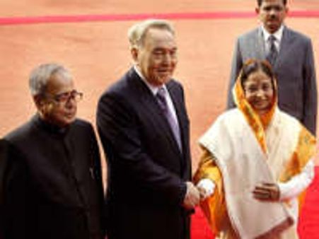 Pranab performs PM's role, receives Kazakhstan Prez