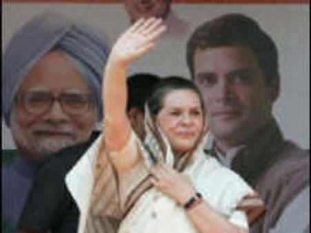 Sonia releases manifesto, says Manmohan is our PM