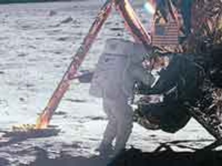Restored video of moon-landing screened