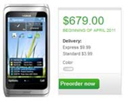 Pre-order Nokia E7 at $679 (approx Rs 30,000!)