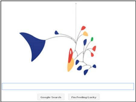 Mobile Google doodle fetes Alexander Calder's 113th B'day