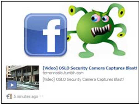 Oslo bombing video scam hits Facebook, affects 1/second