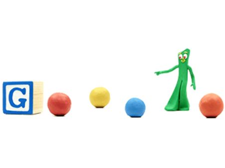 Google doodle goes bouncy; celebrates Art Clokey and Gumby