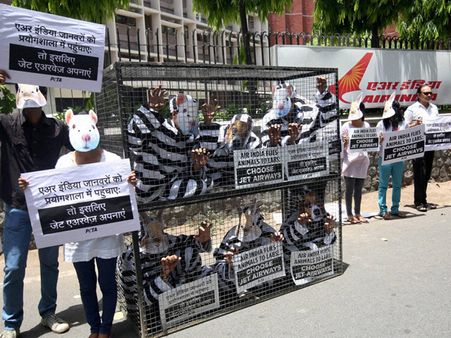 PETA holds protest against Air India