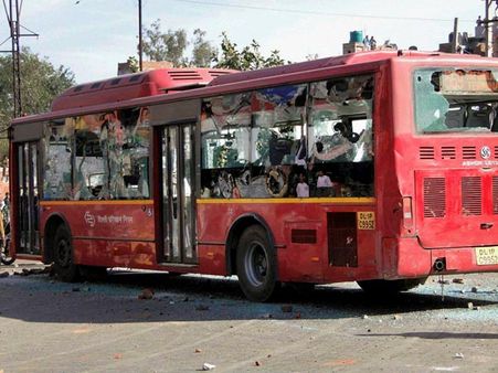 Delhi schoolboy run over by bus