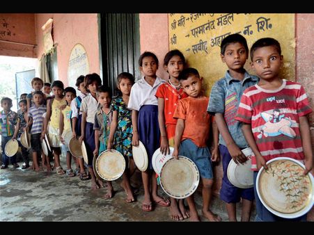 Mid-day meal resumes in Bihar school