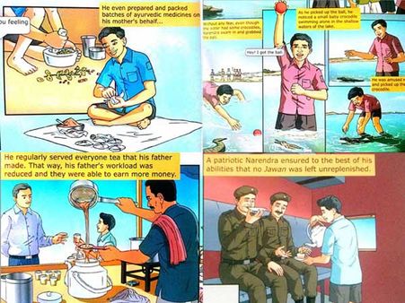 Modi in 'charcha' again: Saves children, fights bullies in comics