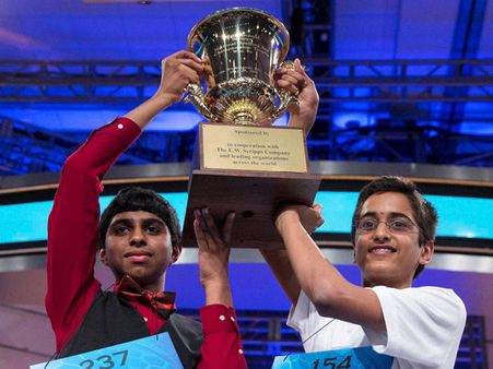 Indian-Americans Ansun sujoe, Sriram Hathwar are US Spelling Bee co-champs