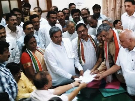 Bangalore: AICC member from Karnataka Rajeev Gowda files nomination for Rajya Sabha