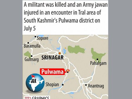 Guerrilla killed, soldier wounded in Kashmir gunfight