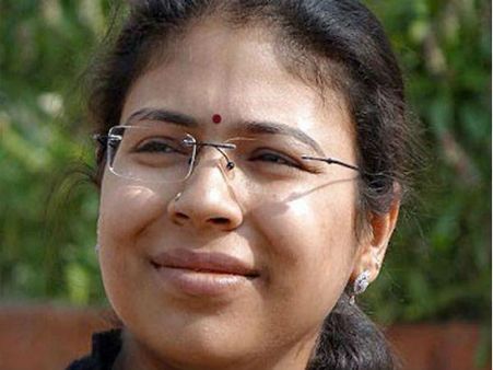 IAS officer Durga Shakti Nagpal shows SP leader the door