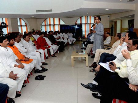 Special Maha assembly session: Shiv Sena MLAs sit in Oppn benches