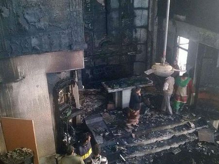 Delhi church gutted;Christian community suspects foul play, writes to PM