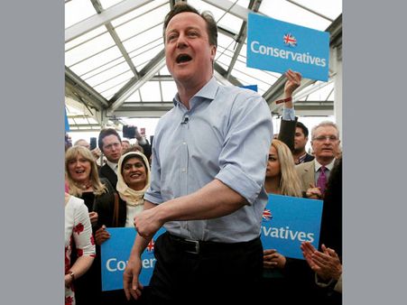 Exit polls put David Cameron's Conservative Party close to majority