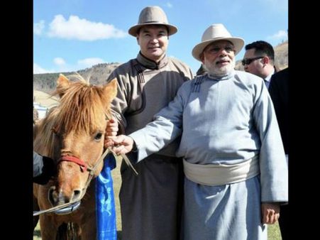 Mongolian premier gifts a horse to PM Modi; name it Kanthaka