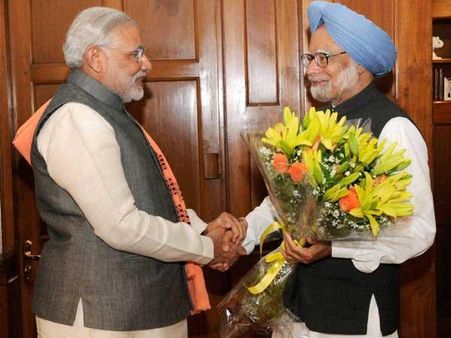 After attack, Manmohan meets Modi