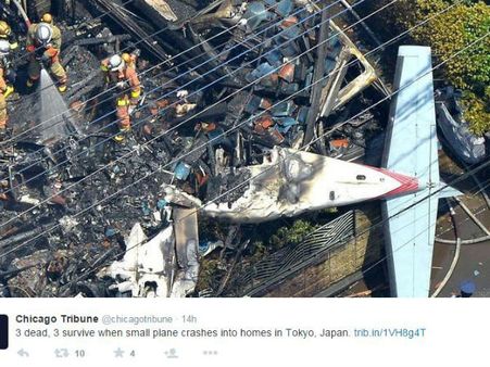 Three killed as light plane crashes into homes in Japan