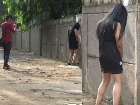 Viral video: Hot girl 'pees' in public, shocks passersby