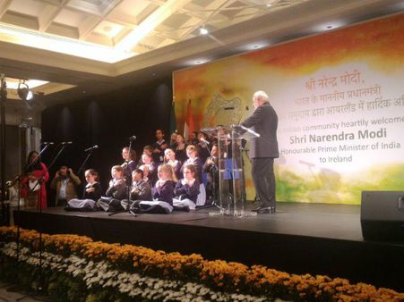 Modi in Ireland: Kids sing Sanskrit shlokas to welcome him, PM mocks secularists