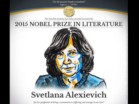 Belarussian writer Svetlana Alexievich wins Nobel Literature Prize