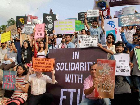 Students' stir against Chauhan longest in FTII history
