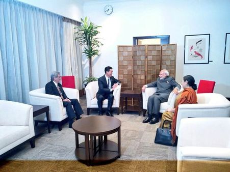 PM Narendra Modi arrives in Singapore