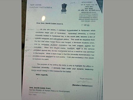 Union Minister who termed HCU 'den of casteist extremists' booked under SC/ST Atrocities Act