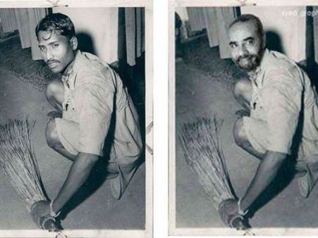 Was PM Modi's much hyped floor sweeping photo fake?