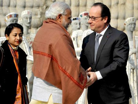Pics: French President Francois Hollande arrives on three-day India visit
