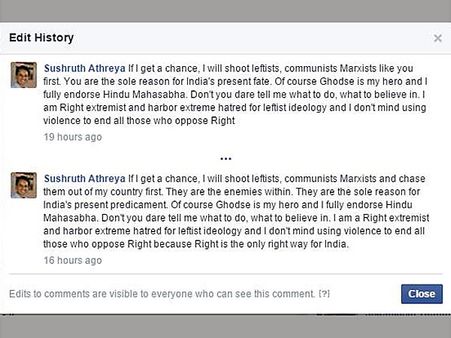 JNU row: Kill all communists; a Facebook brawl ends up in police complaint