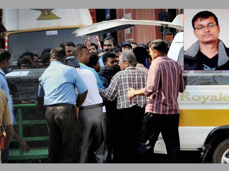 Mortal remains of Belgium blast victim Raghavendran arrives