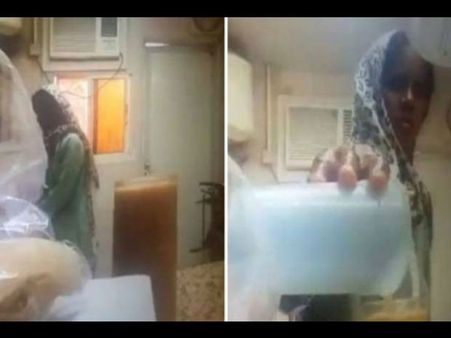 Disgusting! Maid caught on camera mixing urine into her boss's orange juice, video goes viral