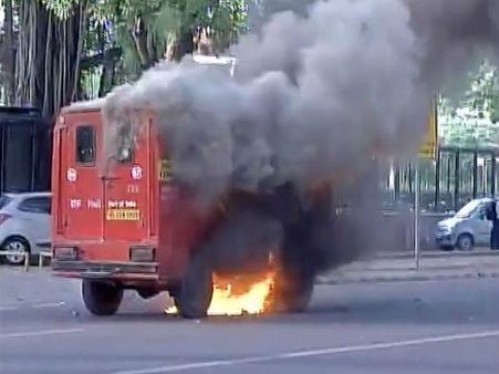 Postal van catches fire in Delhi; none hurt