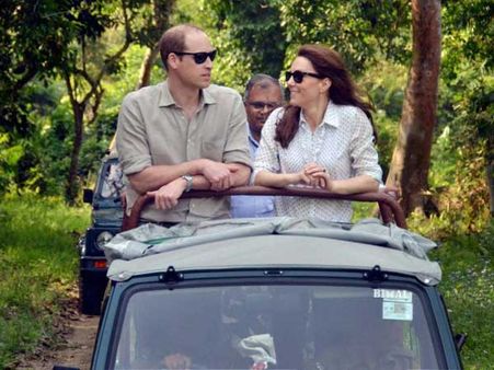 Prince William and Kate visit villages around Kaziranga