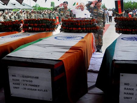 Bodies of 6 Assam Rifles troopers flown to native places