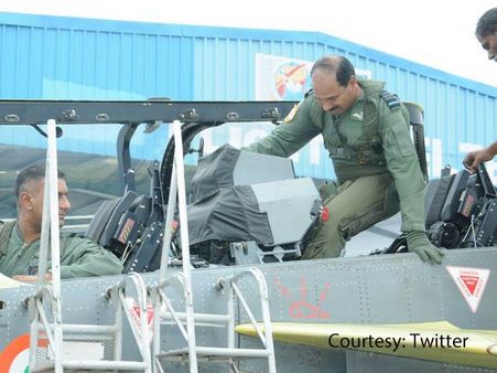 IAF chief flies Tejas fighter trainer in Bengaluru