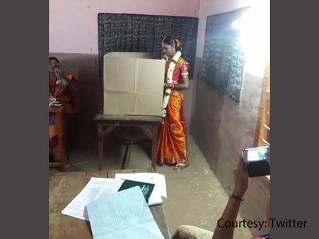 2 newly married couples turn up for voting in Tamil Nadu