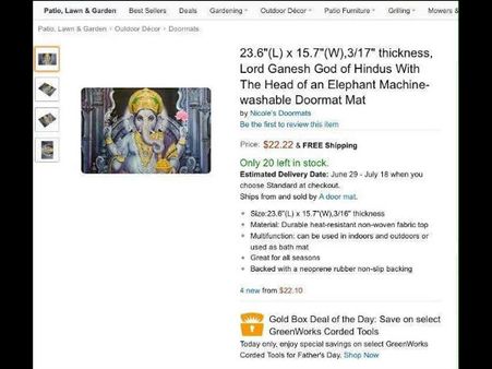 Amazon lands in trouble for selling doormat with images of Hindu gods, Twitterati lash