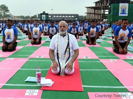 Yoga no religious activity, a global mass movement: Modi
