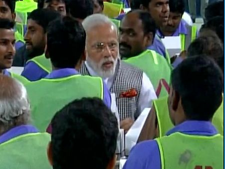 Modi in Qatar: PM shares meal, interacts with Indian workers in Doha