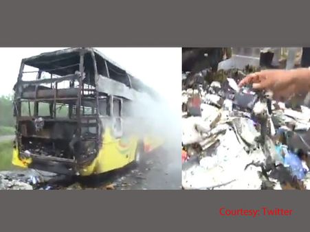 Hubli: 3 burnt alive as bus catches fire