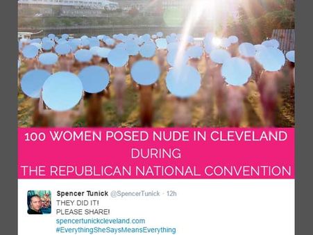 Over 100 women pose nude to protest against Trump ahead of GOP Convention
