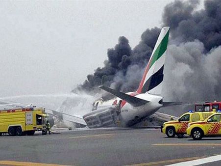 One killed in firefighting over Emirates plane crash-landing