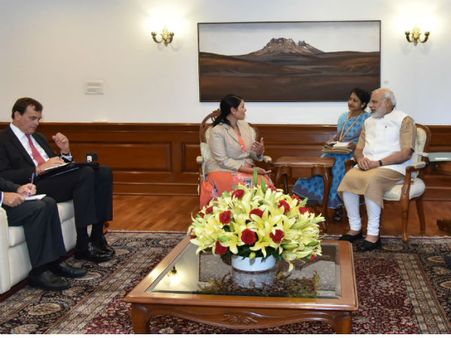 British Minister Priti Patel calls on PM Modi