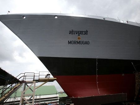 Navy's Most Advanced Guided Missile Destroyer 'Mormugao' Launched In Mumbai
